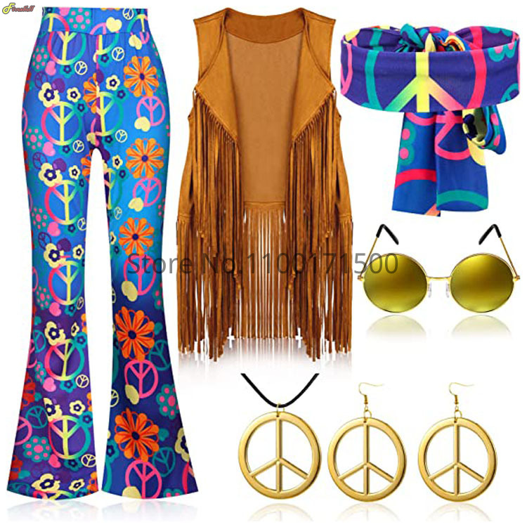 Women'S Accessories In The 70S - 2023 kostium Halloween hipis damski zestaw