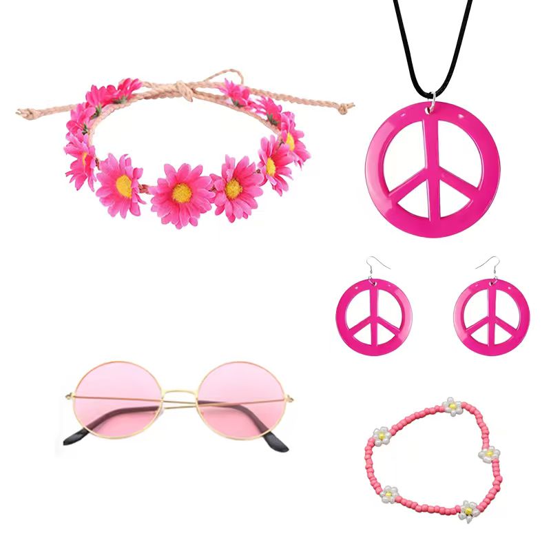 Women'S Accessories In The 70S - Zestaw akcesoriów do kostiumu hippie PESENAR,