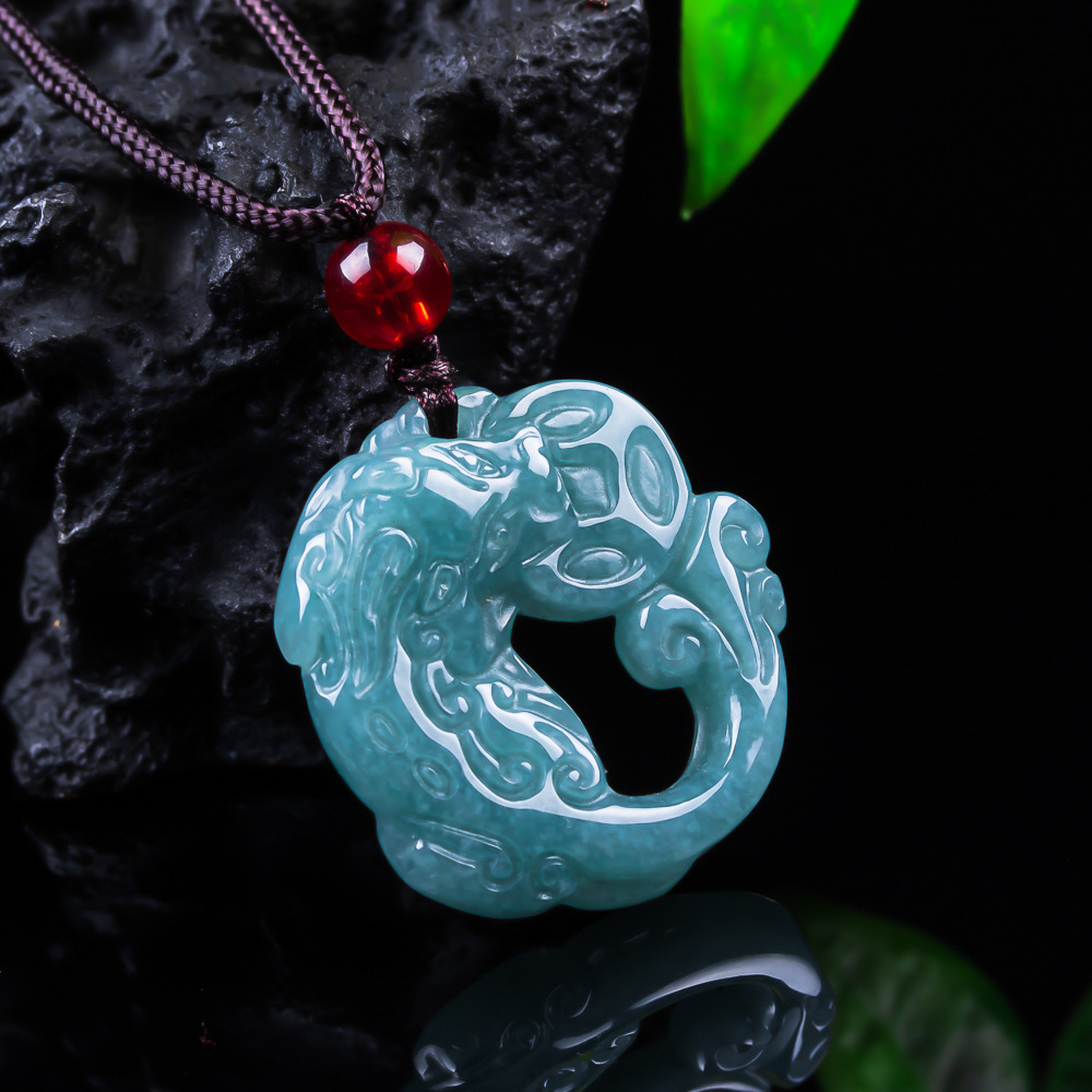 Women Accessories For Gift - Prawdziwy jadeit birmański, wisiorek Pixiu, luksusowy