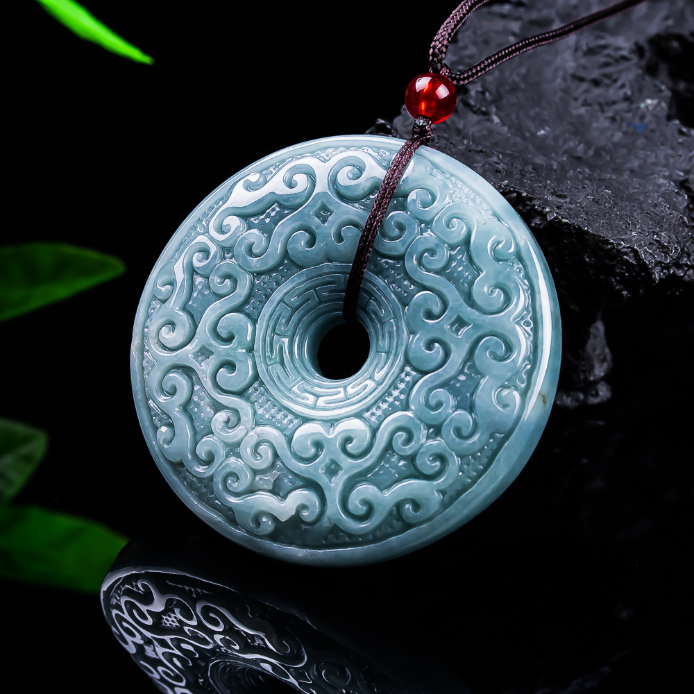 Women Accessories For Gift - Naturalny birmański jadeitowy wisiorek w kształcie