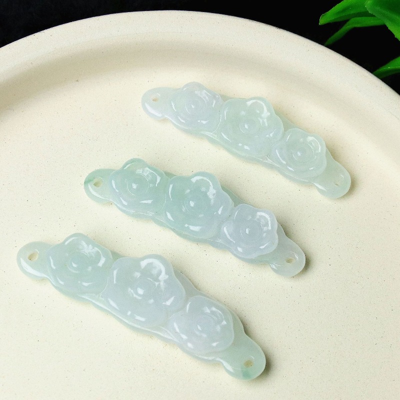 Women Accessories For Gift - 1 szt. Naturalny Jadeitowy Szmaragdowy Kwiat