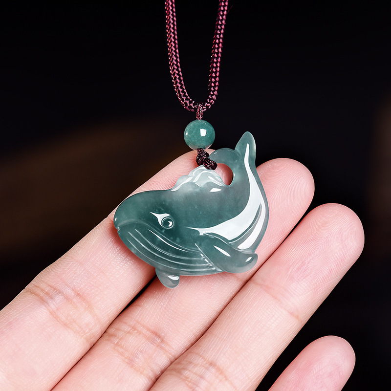 Women Accessories For Gift - Naturalny Birmanski Jadeitowy Wisiorek w Kształcie
