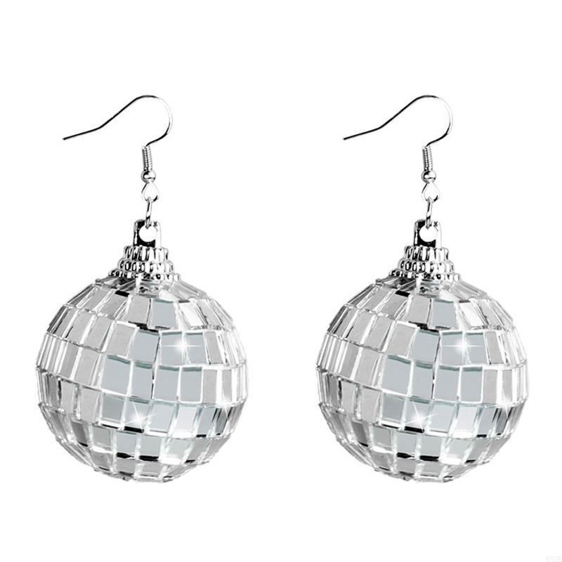 Women'S Accessories In The 70S - A52E Vintage Dangle Earrings Disco Ball
