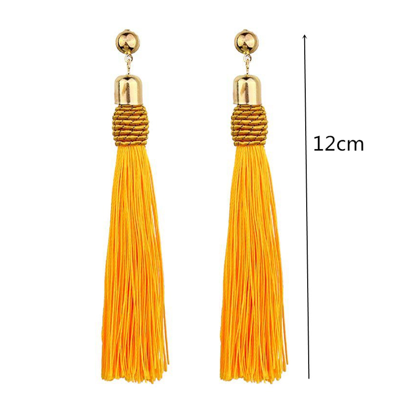 Czeskie długie kolczyki z fręd – Tassel Earrings Boho recenzja i cena