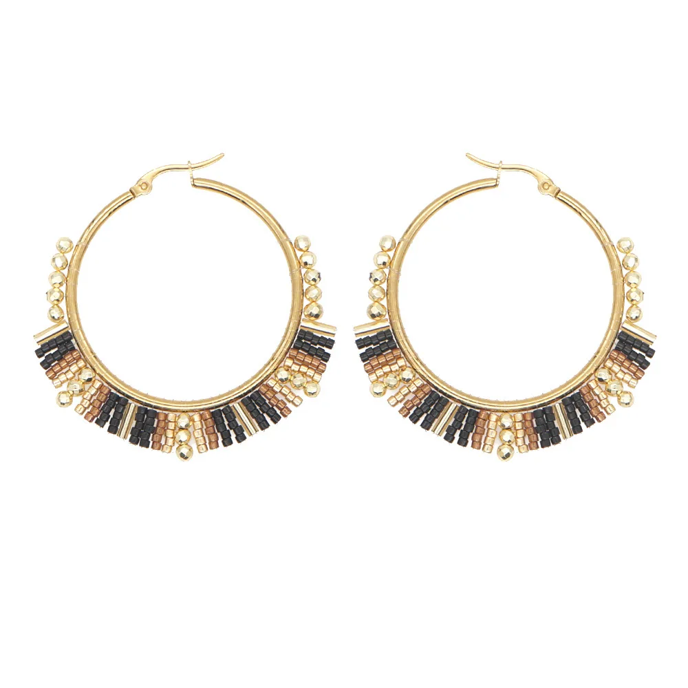 Duże okrągłe kolczyki ręcznie  – Tassel Earrings Boho recenzja i cena