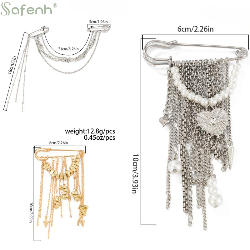 Metalowa broszka z łańcuszkiem – Women'S Accessories For Suit recenzja i cena
