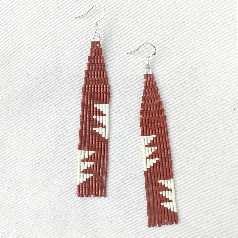 Kolczyki z koralików Liść fręd – Tassel Earrings Boho recenzja i cena